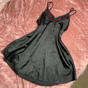 Black Satin Slip Dress